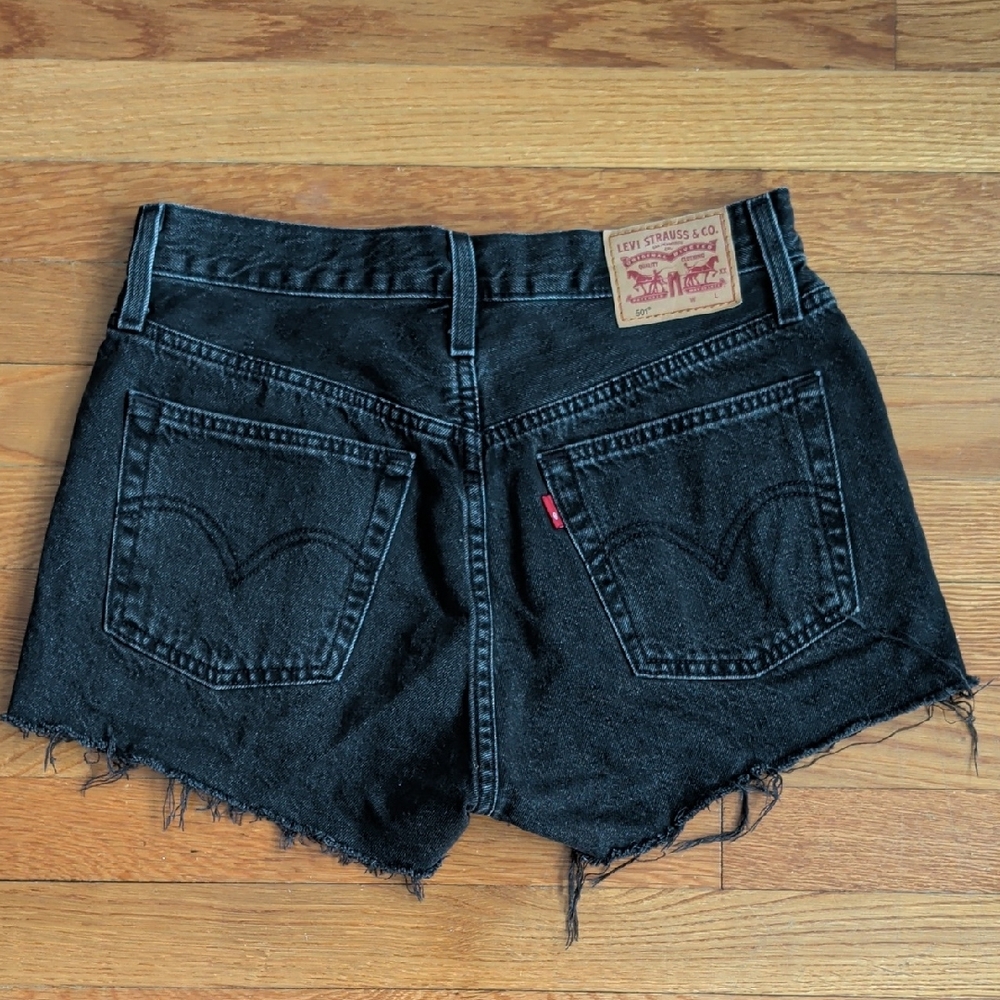 Levi's Black High-Rise Denim Cutoff Shorts